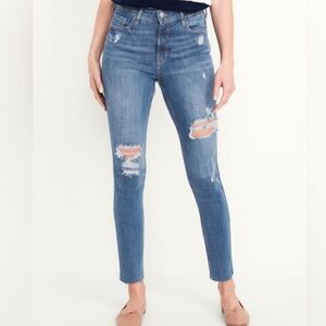 Old Navy Rockstar Super Skinny Jeans Light Blue Distressed 14 Tall